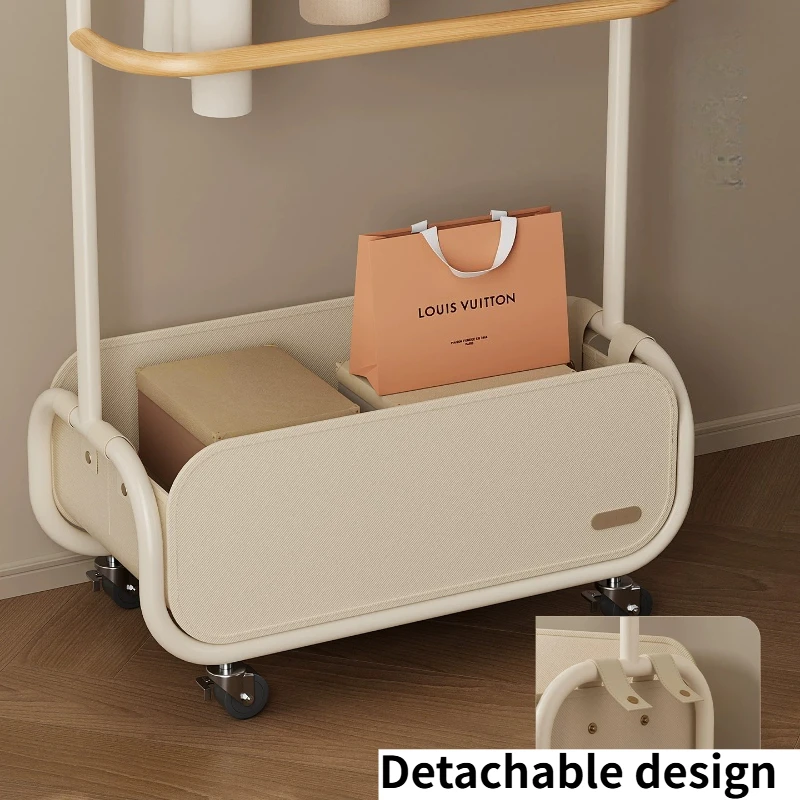 Rolling Garment Rack With Wheels Clothes Hanging Rack Storage Hooks Modern Clothing Organizer For Bedroom Entryway Furniture