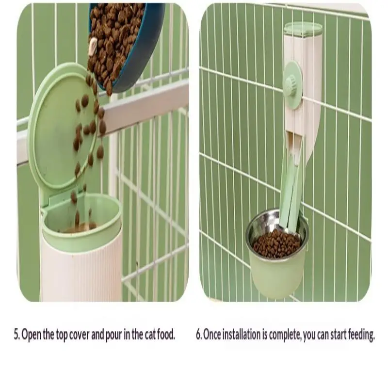 500ML Hängender Futter- und Wassernapf für Haustiere, Einfache Installation, Automatischer Futter- und Wassernapf für Tauben, Kaninchen und Kleintiere, Haustierprodukte – Detail 23