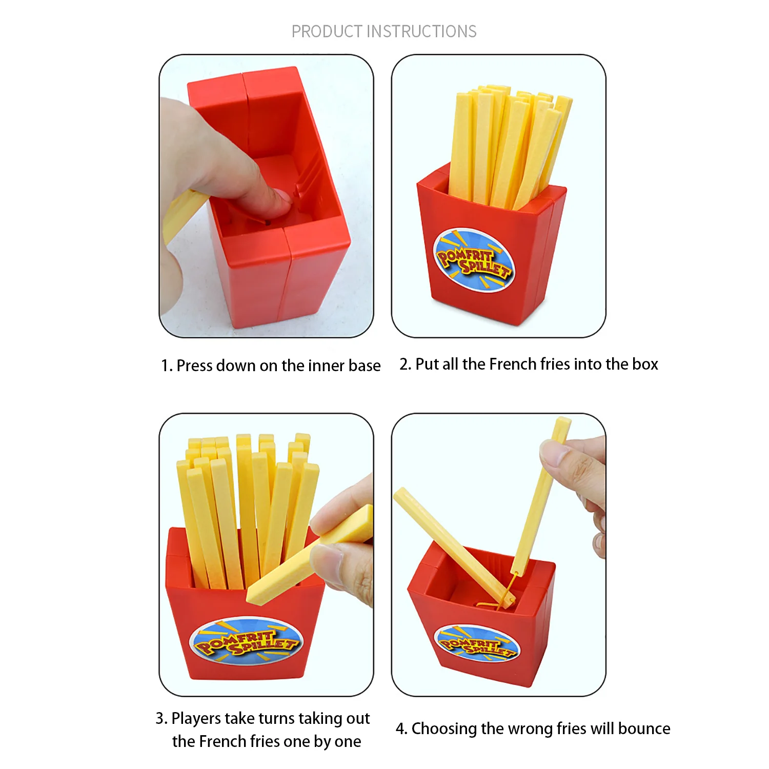 Draw french fries toy fun party multiplayer tabletop game prank bounce french fries tabletop game (sticker style random)