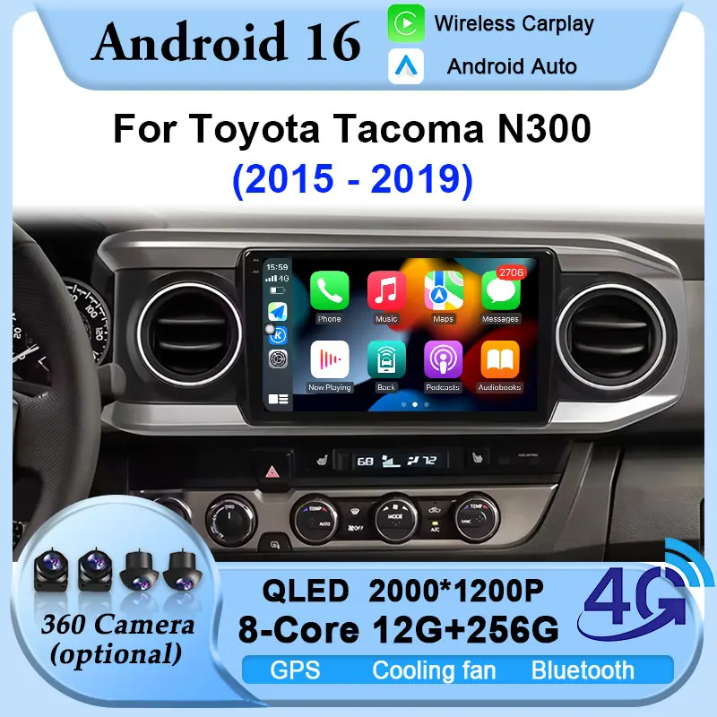 

For Toyota Tacoma N300 2015 2016 2017 2018 2019 Android 16 Wireless Carplay Auto Car Radio DSP RDS Multimedia WIFI Accessories