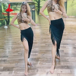 Belly Dance Training Clothes Modal Dynamic Inspiration Triangle Tassel Skirt Thickened Sequin Tassel Skirt Women Latin Skirts