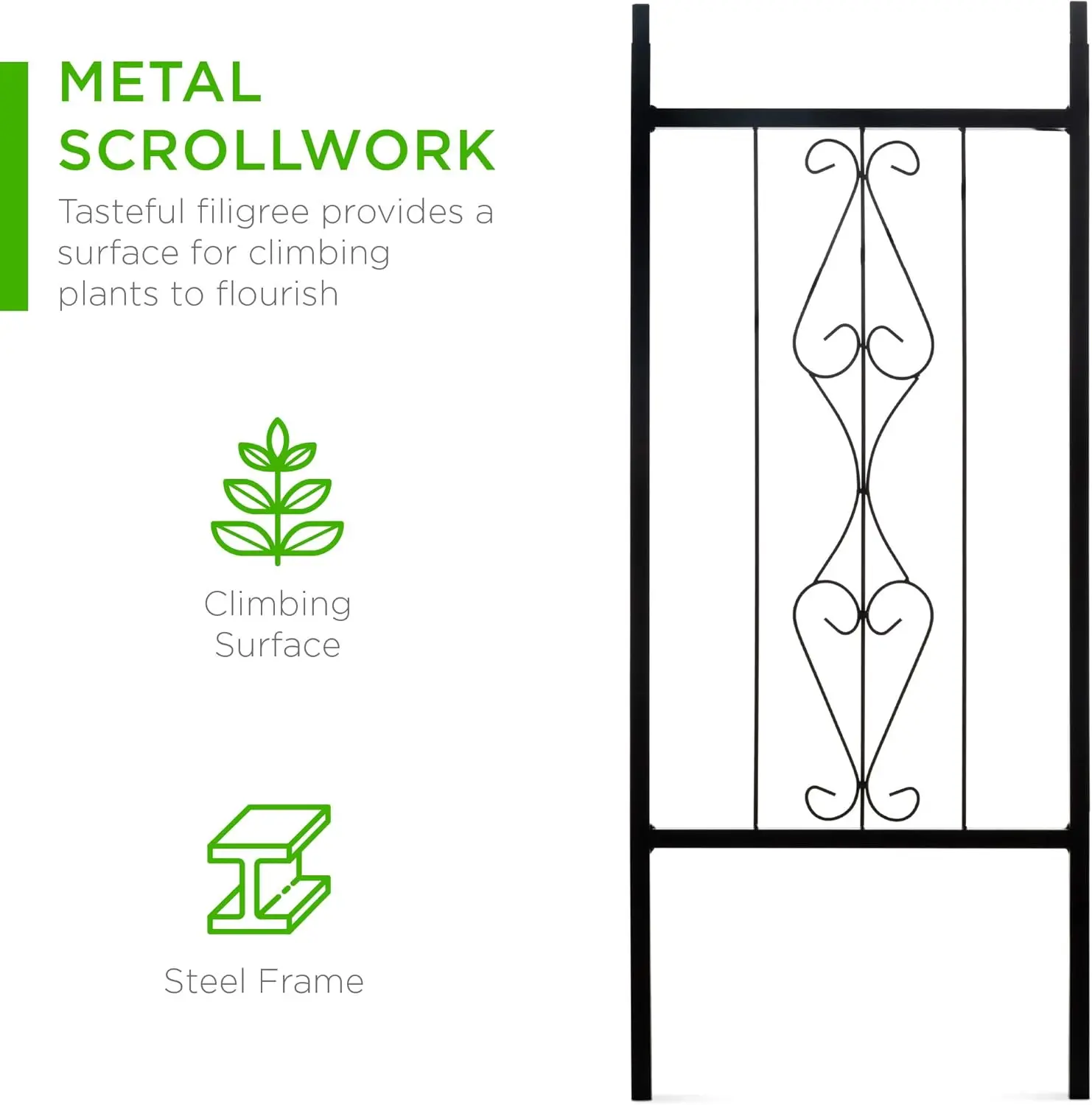 Best Choice Products 92in Steel Garden Arch Arbor Trellis for Outdoor, Yard, Garden, Climbing Plants w/Decorative Wire Lattice