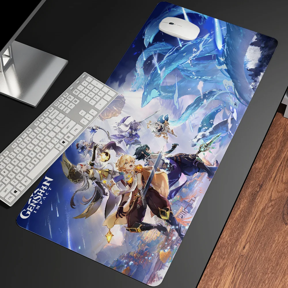 Genshin Impact Mousepad Large Gaming Mouse Pad LockEdge Thickened Computer Keyboard Table Desk Mat