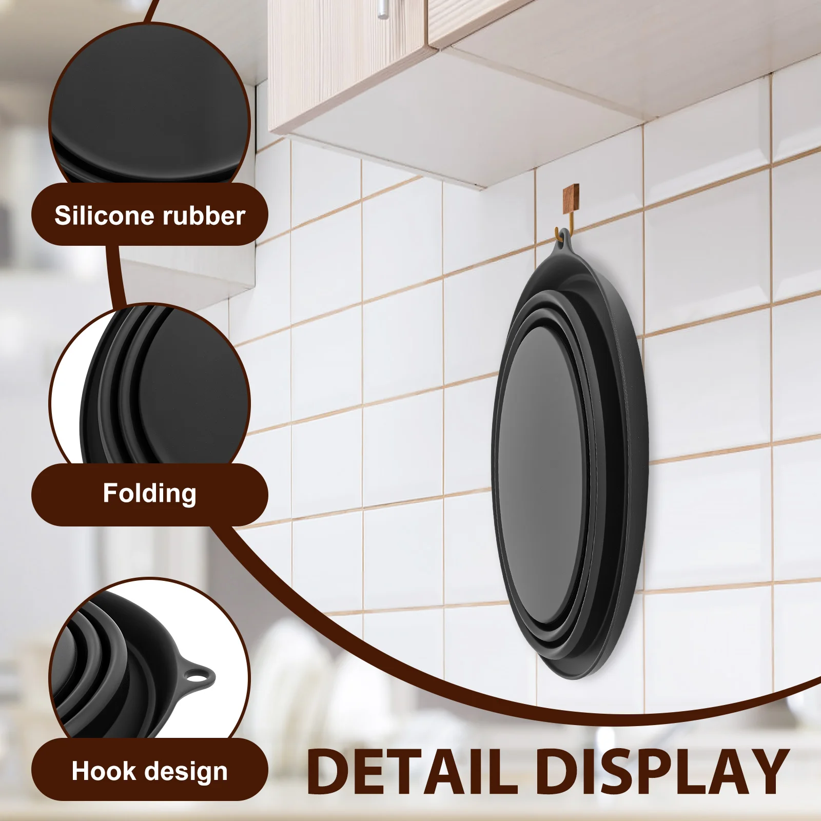 وعاء حمام ثلج للوجه من السيليكون مع صينية ثلج مدمجة، حوض غسيل محمول قابل للطي، حوض غسيل محمول موفر للمساحة للمنزل