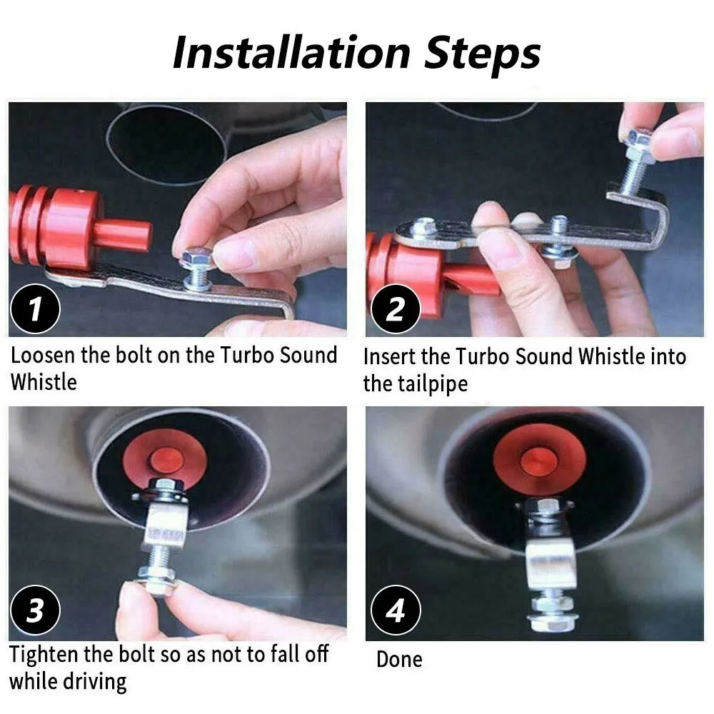 Universal Car Turbo Sound Whistle Vehicle Refit Device Exhaust Pipe Turbo Sound Simulator Turbo Muffler Whistler S/M/L/XL