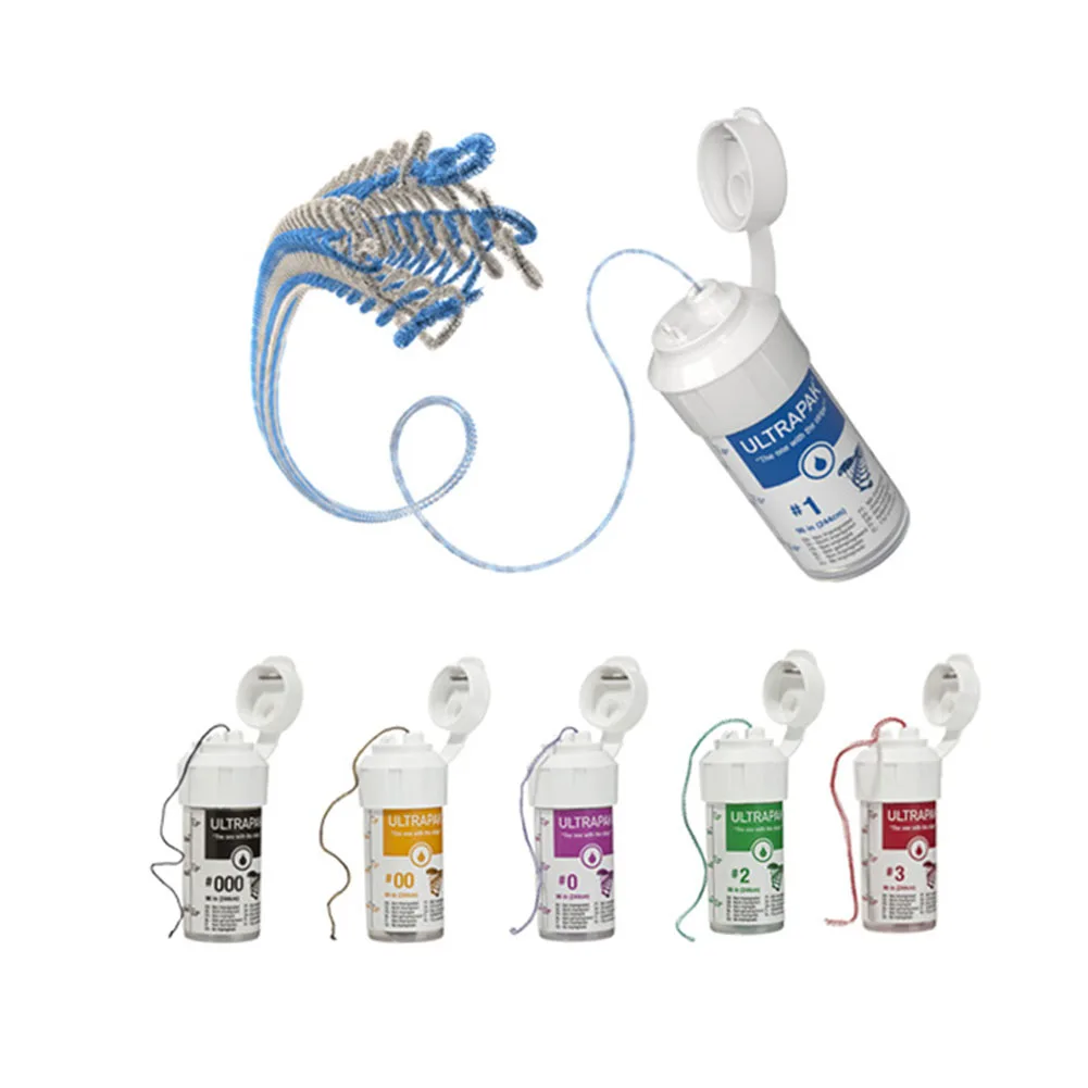 

Ultradent Ultrapak: Стоматологический ретракционный шнур с встроенным резаком для гемостаза и ретракции десны при работе над коронками и мостами