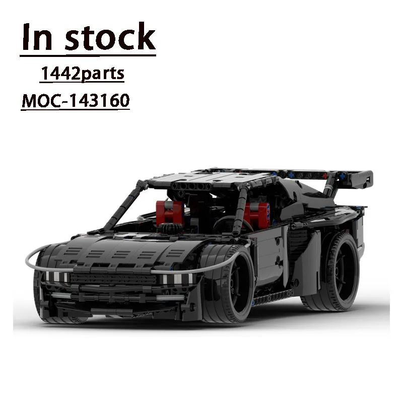 

MOC-143160 New Black Supercar 74 Assembly Brick Model • 1422 Parts High Difficulty Splicing Children's Birthday Toy Gift