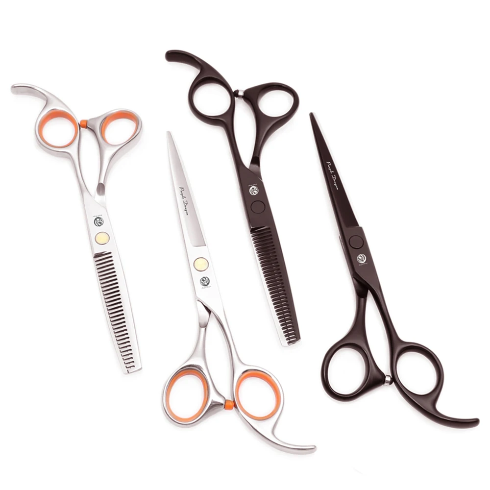 

Barber Scissors 5.5" 6" Japan Stainless Hair Scissors Black Hair Cutting Scissors Barber Shop Thinning Shears Haircut Set Z1008