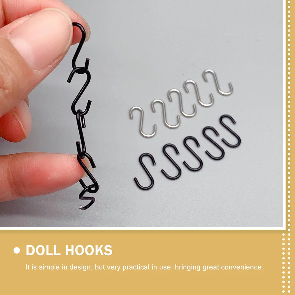 10 ganci in miniatura, leggeri e durevoli, in metallo, da cucina, per asilo, asilo, per casa delle bambole, kit per piccola casa