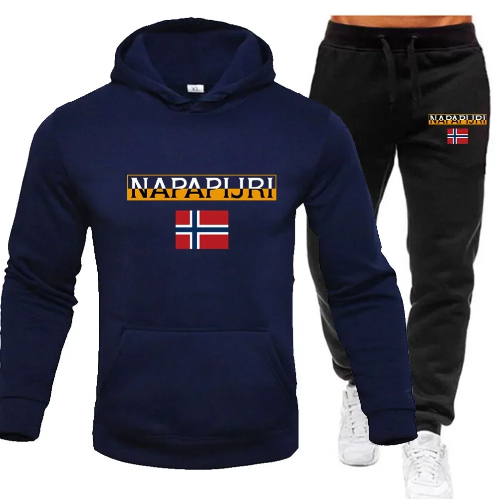 Men's hooded sweatshirts and casual long pants for the 2025 autumn/winter season, along with sporty running pants and fashionabl