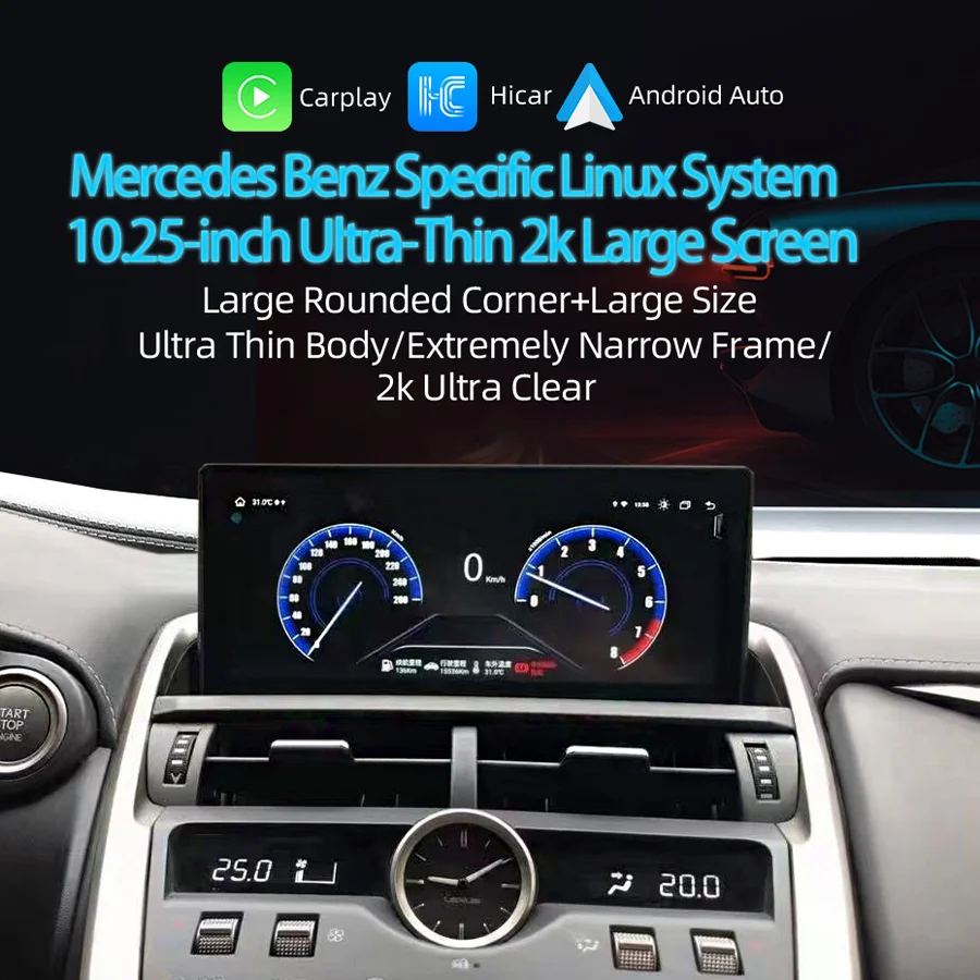 10.25inch Linux Car Radio Multimedia Video Player Screen For Lexus NX 2014 - 2021 Wireless CarPlay Android Auto GPS Navigation