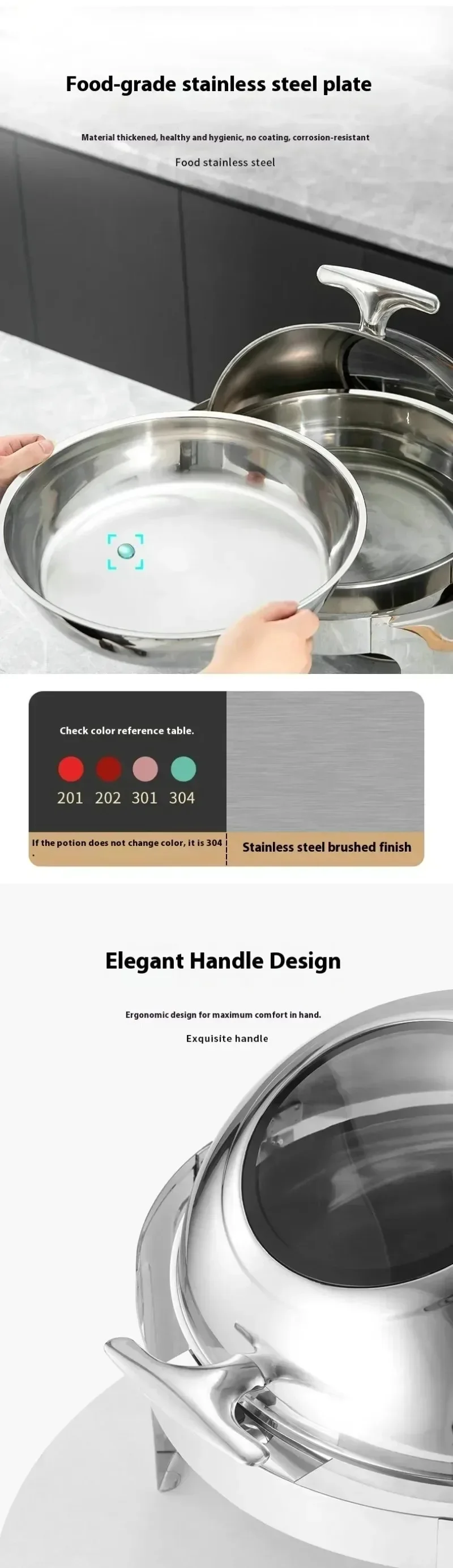 Commercial kitchen equipment, visual clamshell hotel and stainless steel buffet stove for breakfast