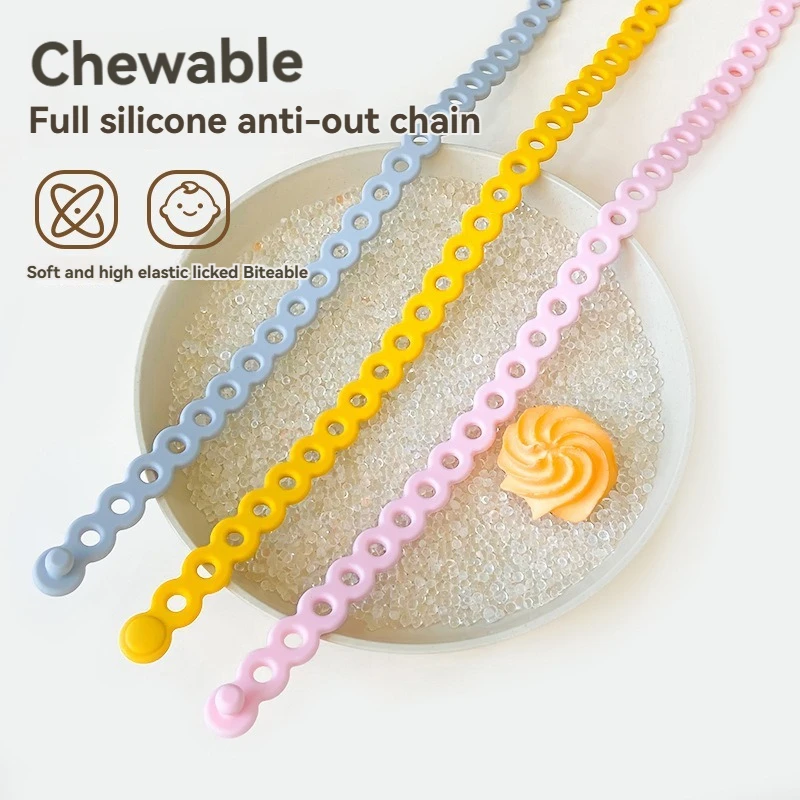

Baby Comforting Silicone Pacifier Chain Food Grade Multi Function Strap Children'S Dental Gel Toy