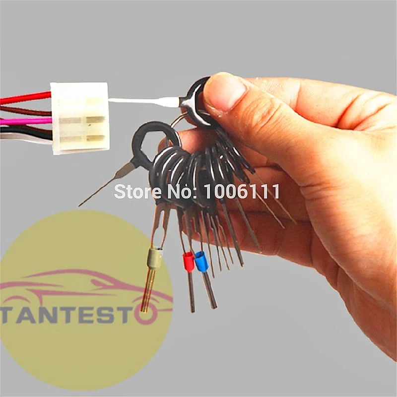 18PCS Auto Car Plug Circuit Board Wire Harness Terminal Extraction Pick Connector Crimp Pin Back Needle Remove Tool Set