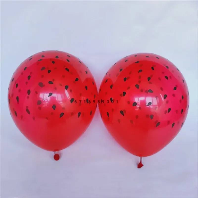 

New Red Watermelon Seed Green Watermelon Latex Balloon 12 Inch 2.8g Five-sided Printed Children's Toy Balloon 20pcs