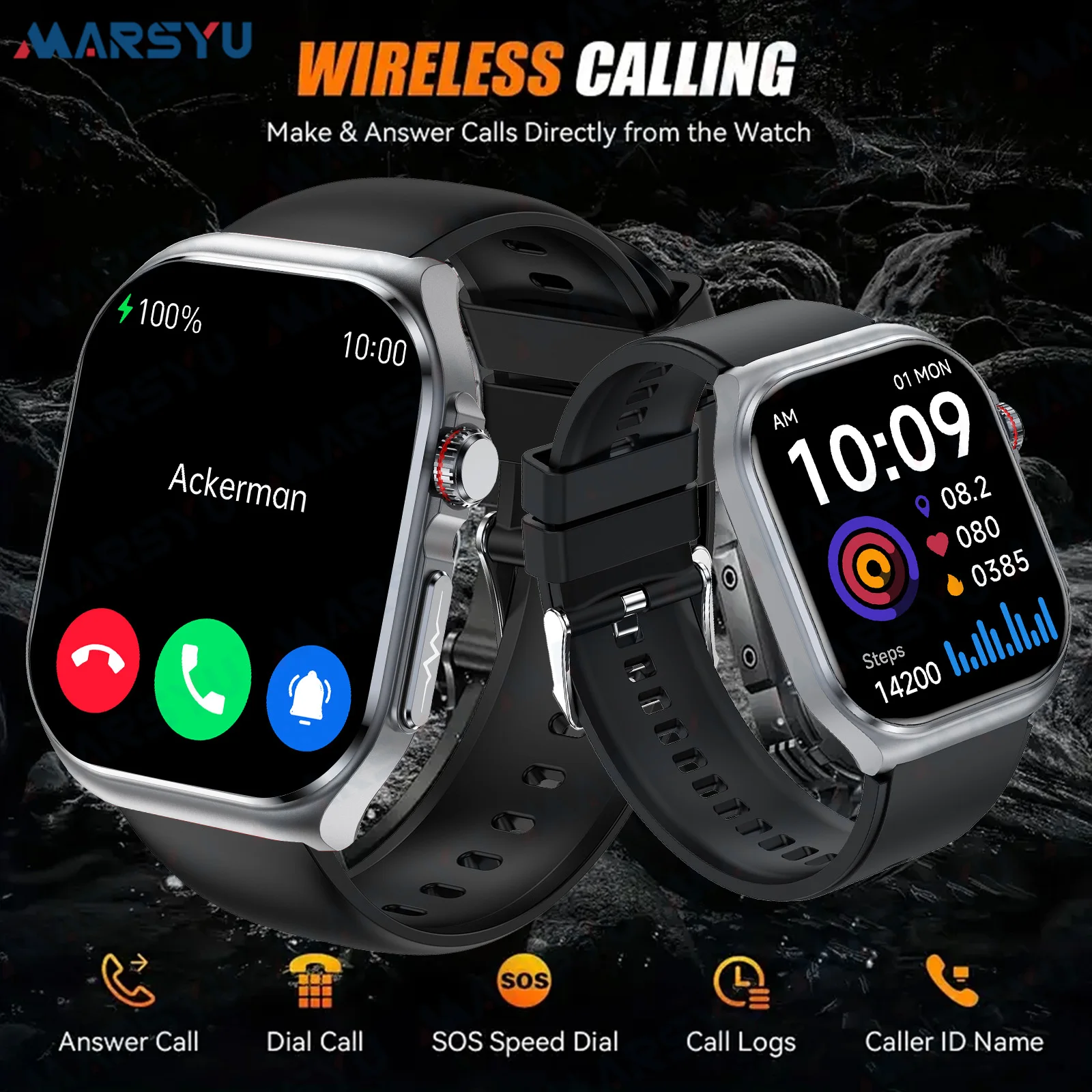 

Marsyu AMOLED Smart Watch Men ECG+PPG HRV Blood Compositoin Health Bluetooth Call Women Sports Fitness Tracker Smartwatch