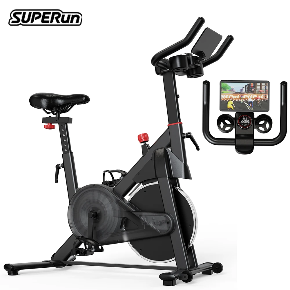 Superun Heimtrainer mit magnetischer Steuerung, großer Tablet-Halter, bequemer Sitz, Indoor-Radfahren, Cardio-Fitness-Fahrrad
