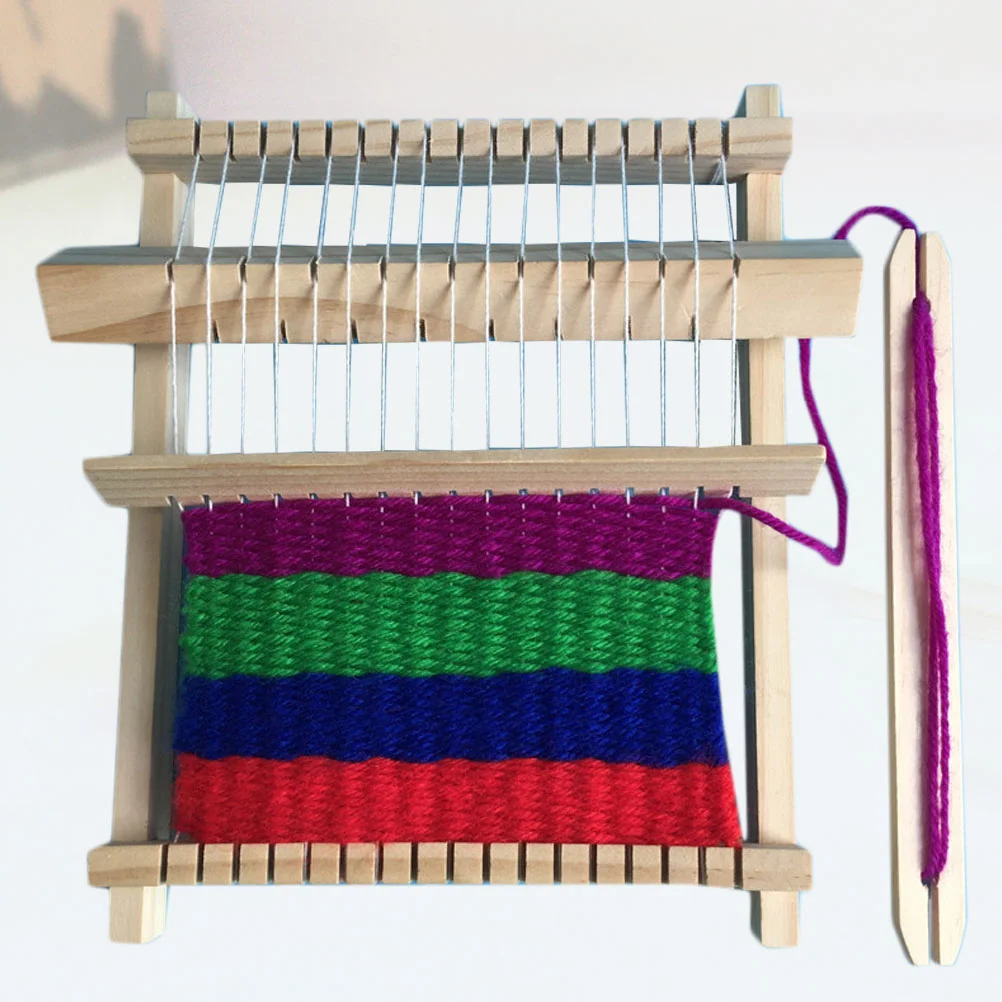 Yarn Child Children’s Toys Small Weaving Loom Kits Wooden DIY Handloom Handmade Knitter