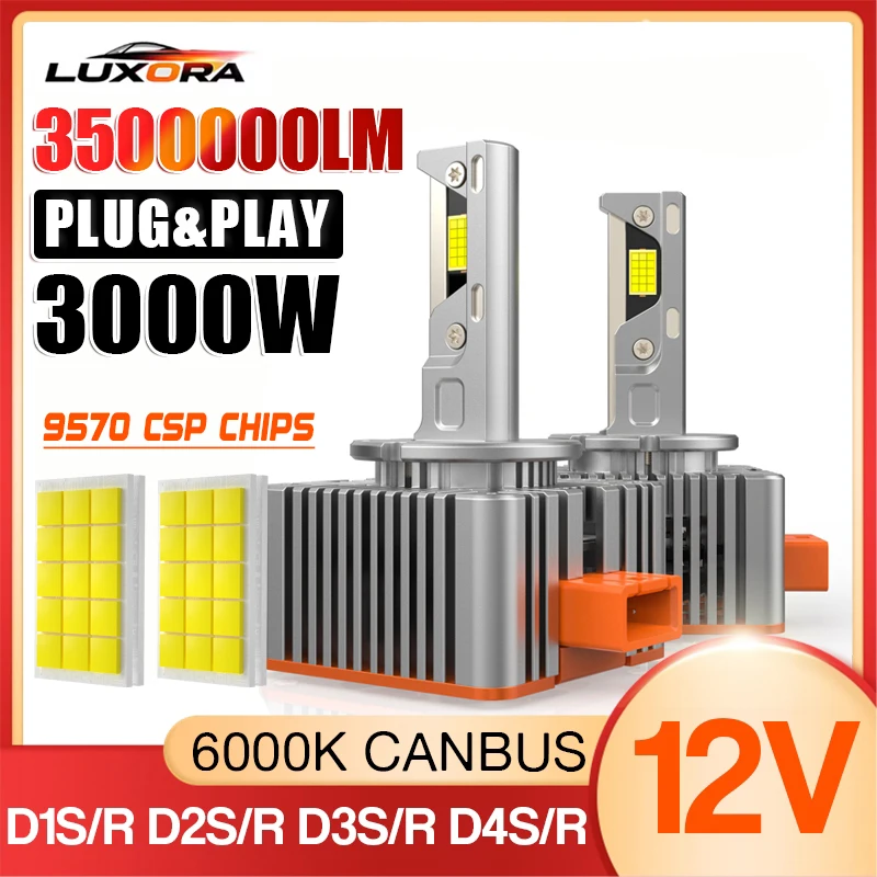 

D3S D1S HID Xenon D2S D4S LED Headlight Bulbs Canbus 3000W 3500000LM 9570 CSP Chip Turbo Fan Car Light D2R D4R D5S D8 Plug&Play