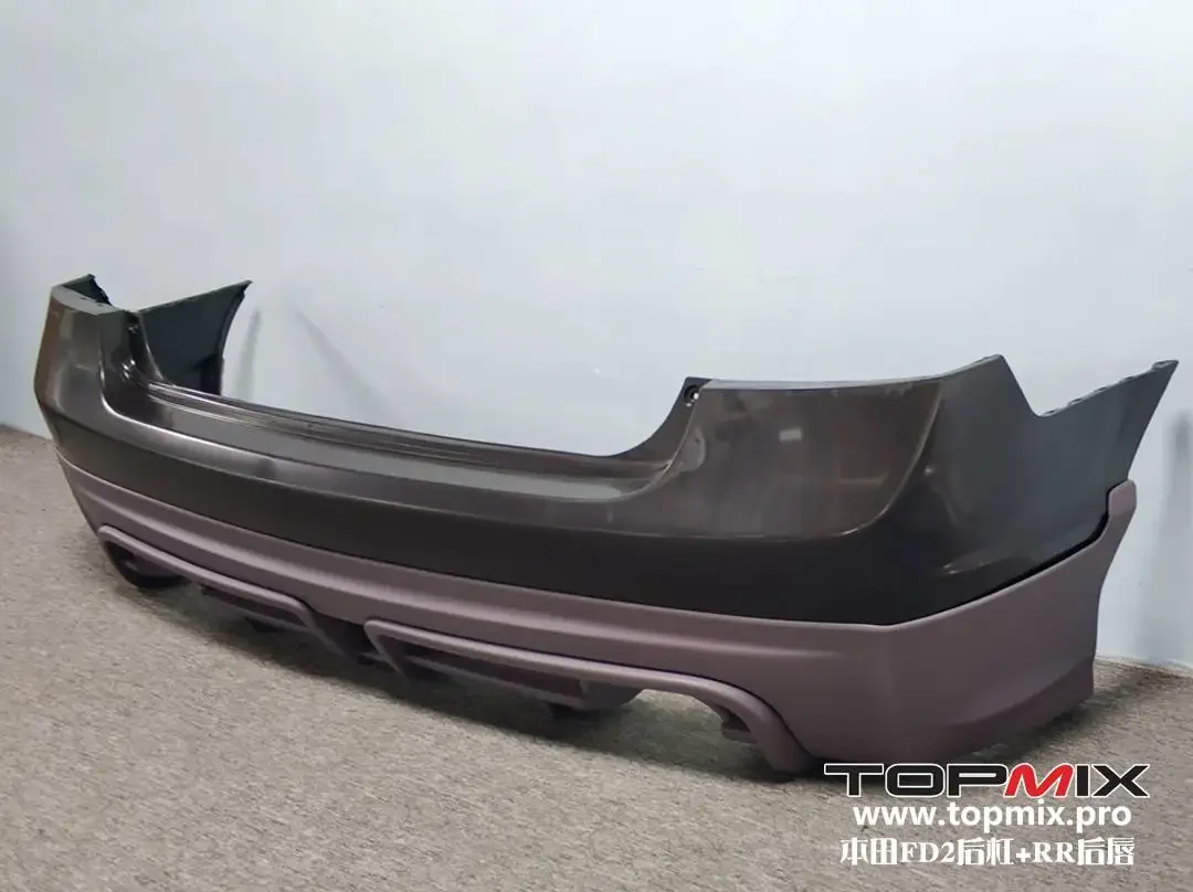 PP rear bumper and RR Style Fiber glass rear diffuser For HONDA Civic Type R FD2