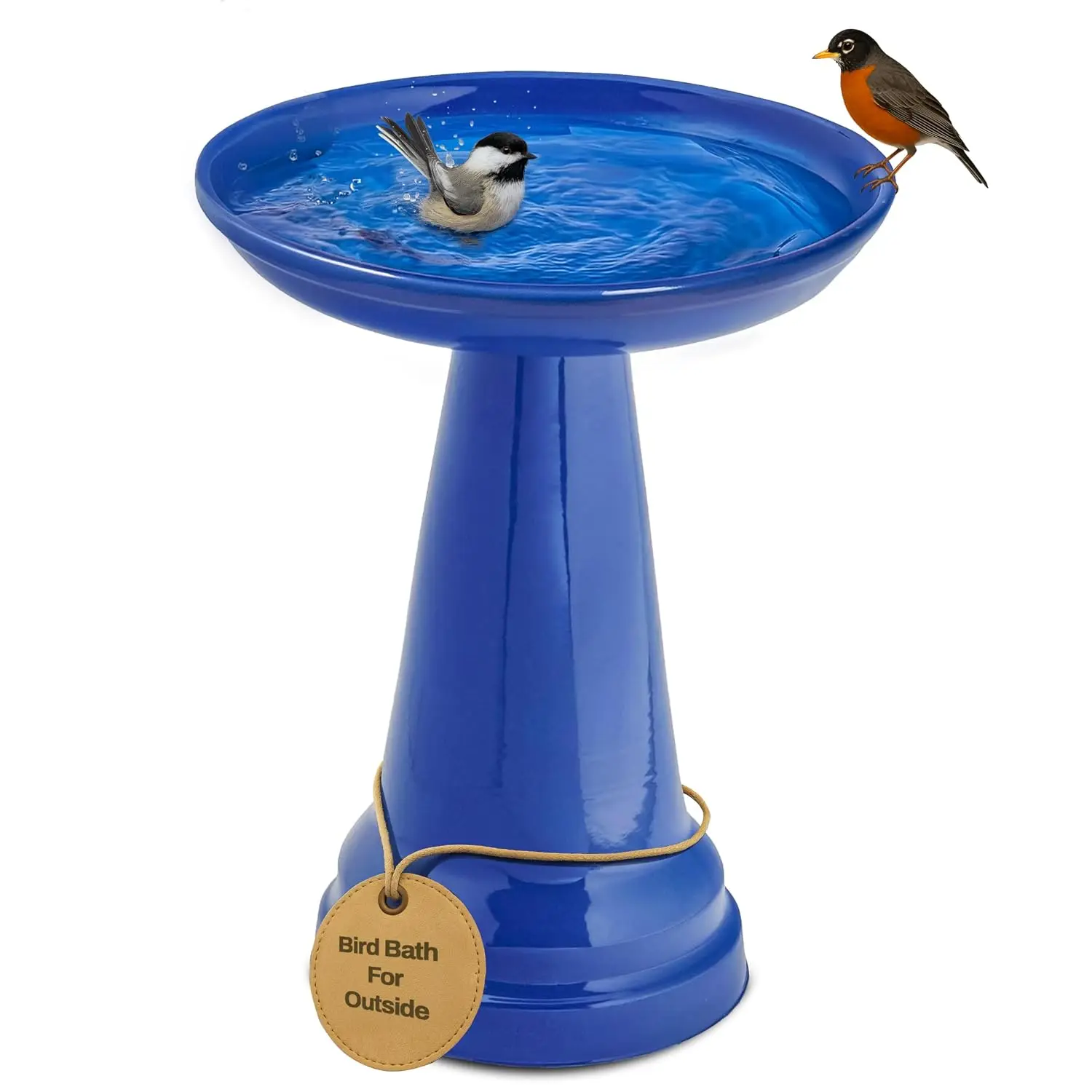 Ohio Stoneware Pedestal Bird Bath, 22