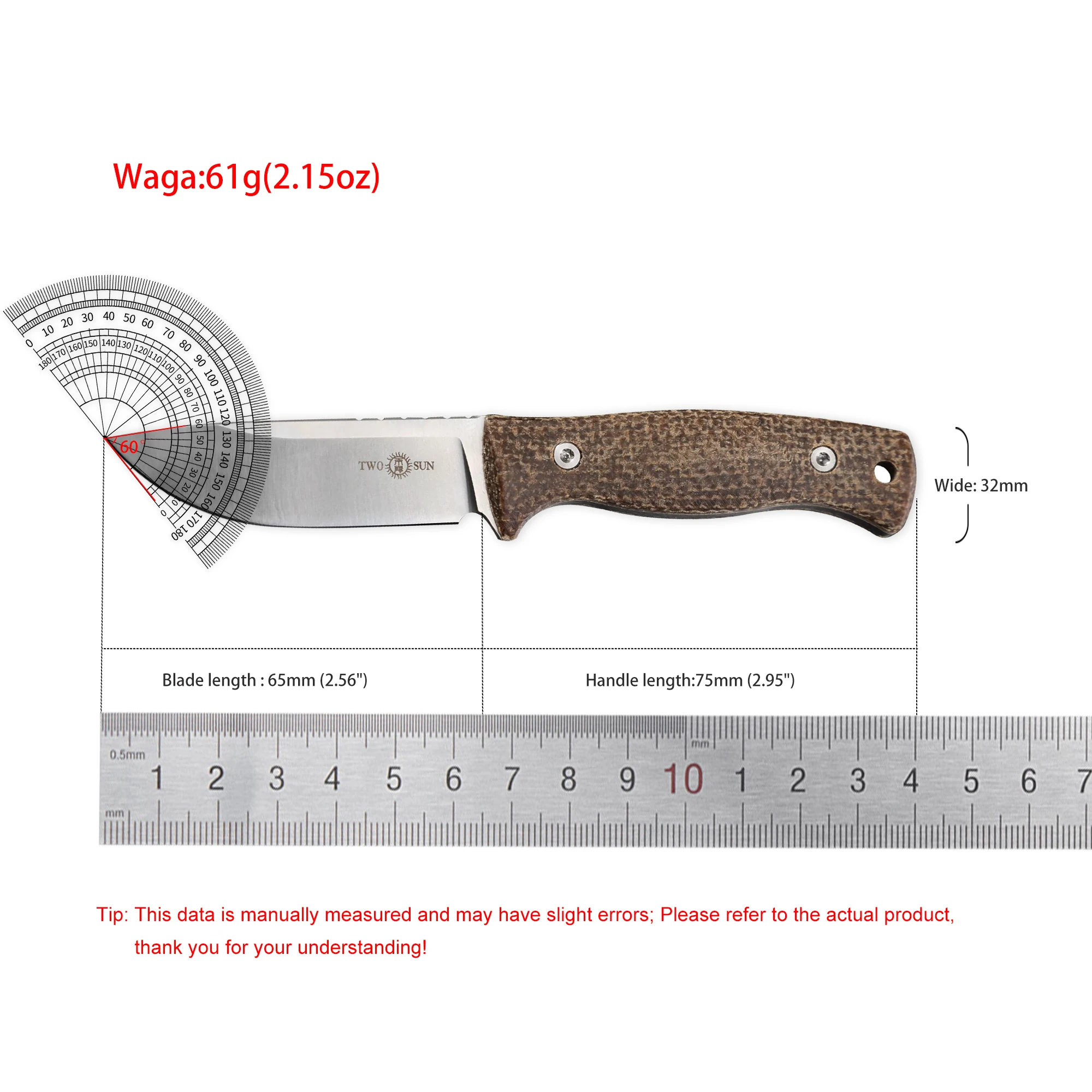 TS247 M390 Steel Fixed Blade Knife With K Sheath Flax Handle Knife for Men Bushcraft Outdoor Camping Hunting EDC Tool Knives