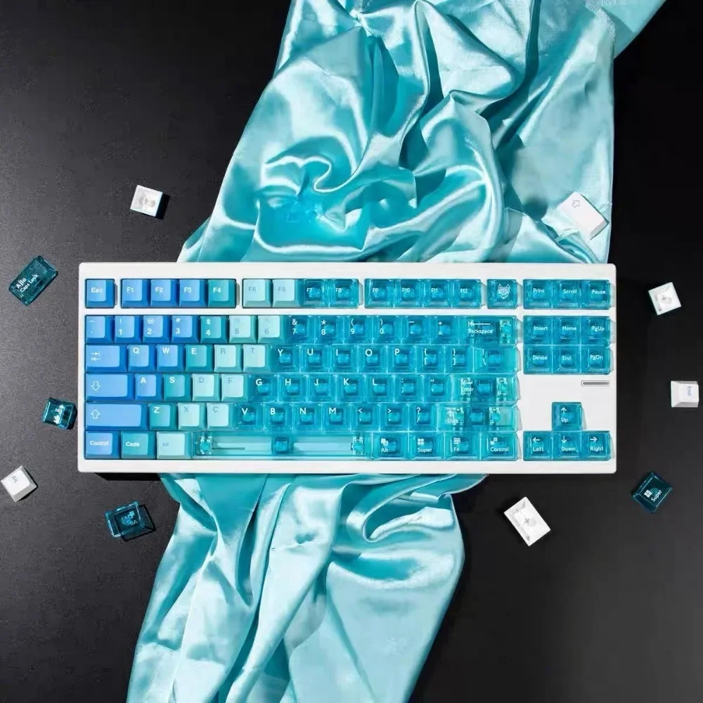 

204 Keys Keycaps Hawaii Snow Mountain Theme Cherry Height PC PBT Thermal Sublimation For 61 68 87 98 104 108 Mechanical Keyboard