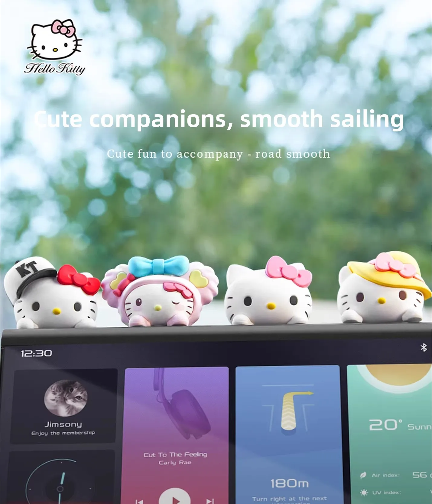 Hello Kitty Car interior accessories, car center console decorations, electric vehicle accessories