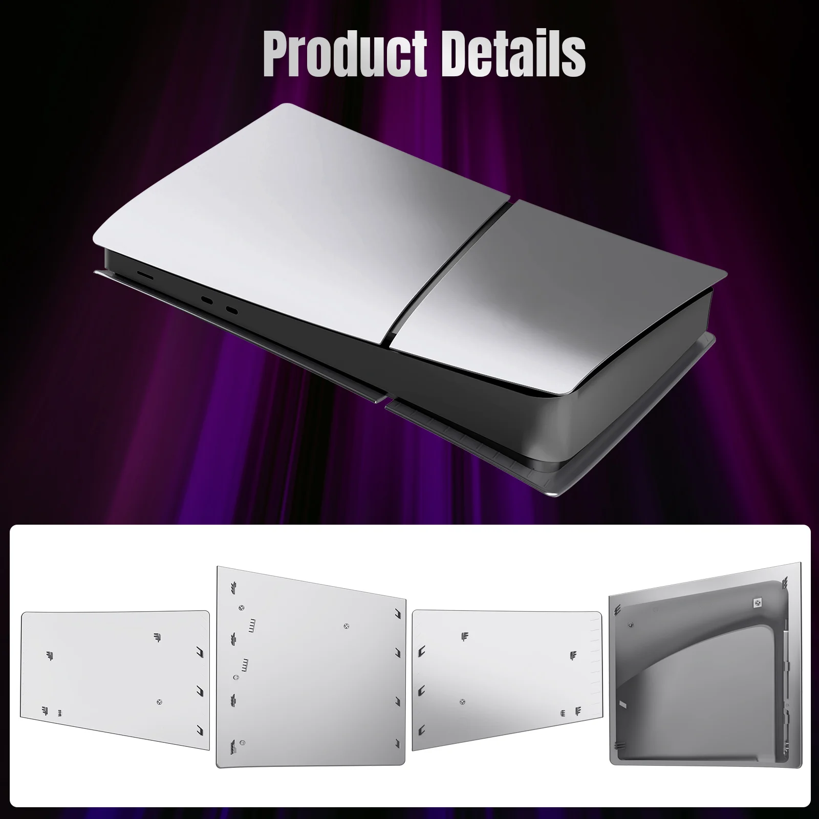 New Silver Replacement Housing Panel for PS5 SLIM Optical Drive Version Digital Version Console