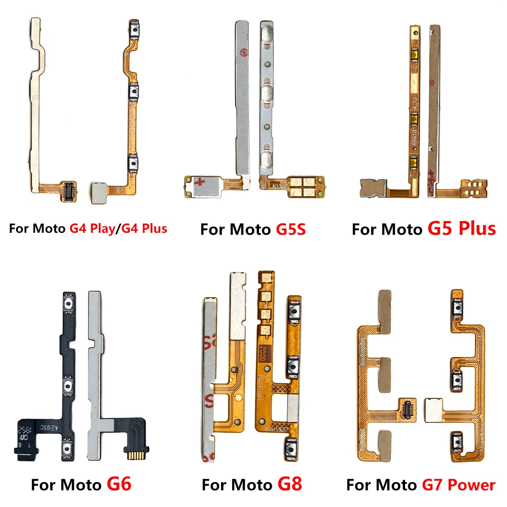 5Pcs，Power On Off Volume Side Button Key Flex Cable Replacement Parts For Motorola Moto G8 Power Lite G7 G6 G5 G5S G4 Plus Play