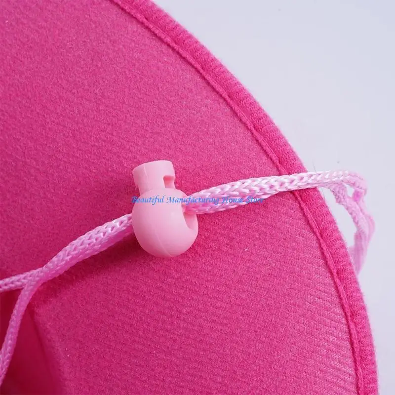 

E56A Flashing Pink Cap Wide Brim LED Cowgirl Hat Night Club Costume Hat Party