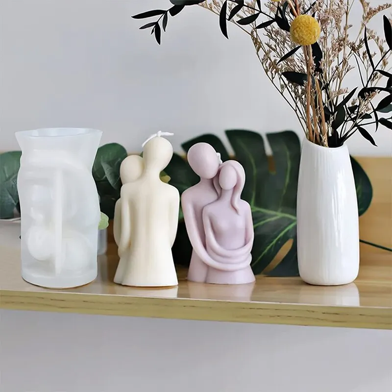 DIY uścisk para portret świeca silikonowa forma forma do pieczenia ciasta ozdoby do domu do aromaterapii — zdjęcie 5