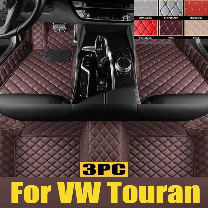 TPE Custom Car Floor Mats For VW Touran 2006 2008 2009 2010 2011 2012 2013 2014 2015 Waterproof Carpet Auto Interior trunk mat