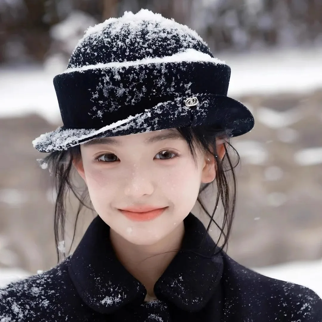 السيدات الفاسناتور الخريف/الشتاء الغلاف الجوي أغطية الرأس الفروسية على غرار قبعة التصوير الفوتوغرافي التصميم التبعي #1