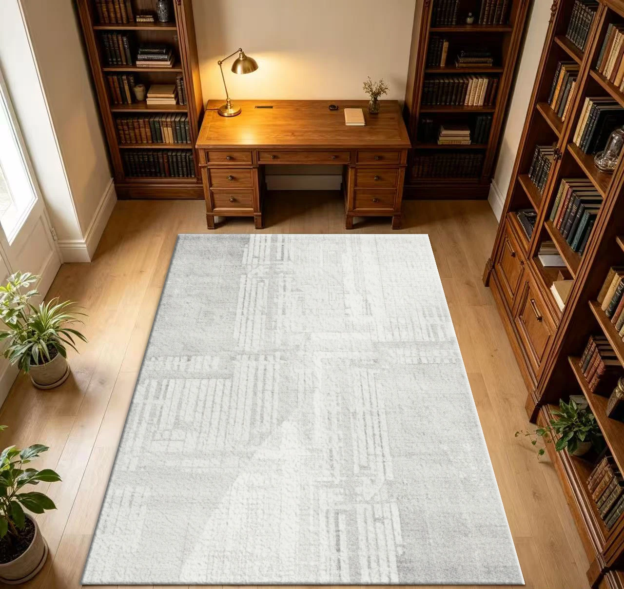 Light Grey Faded Abstract Carpet Flooring Subtle Texture Home Decor Large Area Rug for Living Room Bedroom