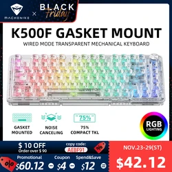 Machenike K500F Mechanical Keyboard Gasket Mount 75% Compact TKL Layout RGB Backlit Wired Mode Gaming Keyboard for PC Latop