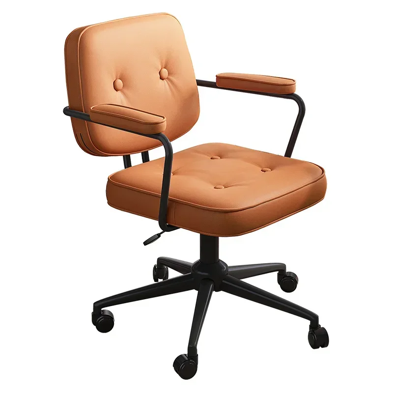 Chaise de bureau à roulettes avec coussin dorsal, chaise de jeu pour ordinateur à domicile