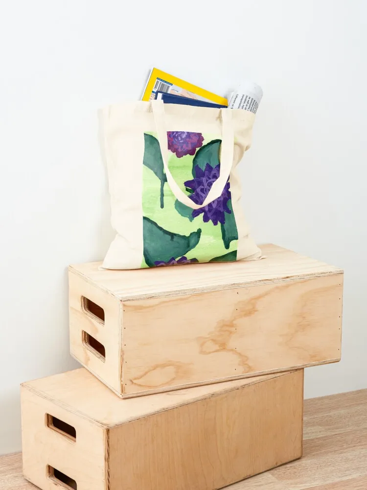 الزهور الأرجوانية حمل حقيبة أكياس القماش حقيبة تسوق شعار حقيبة يد أكياس مخصصة #4