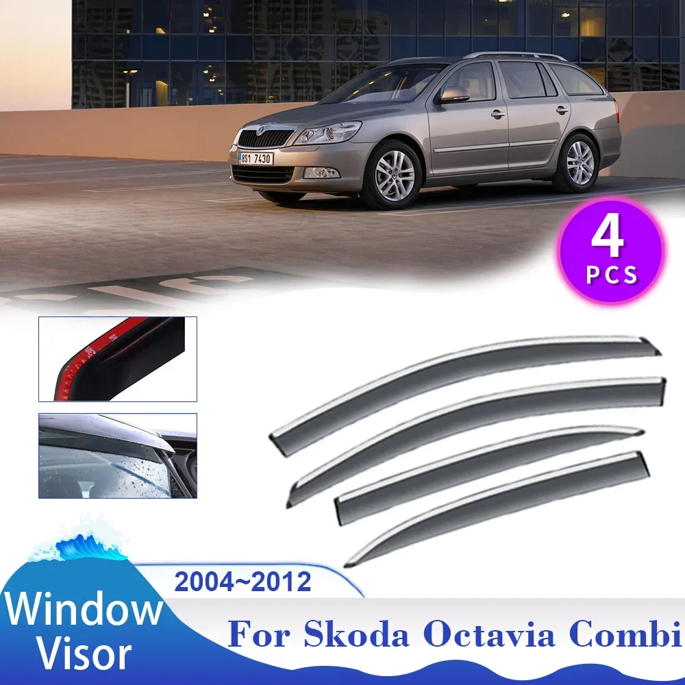 

Window Visor for Skoda Octavia Combi VRS Estate 1Z 2004~2012 Car Side Sun Rain Guards Awning Shelter Vent Smoke Cover Accessorie