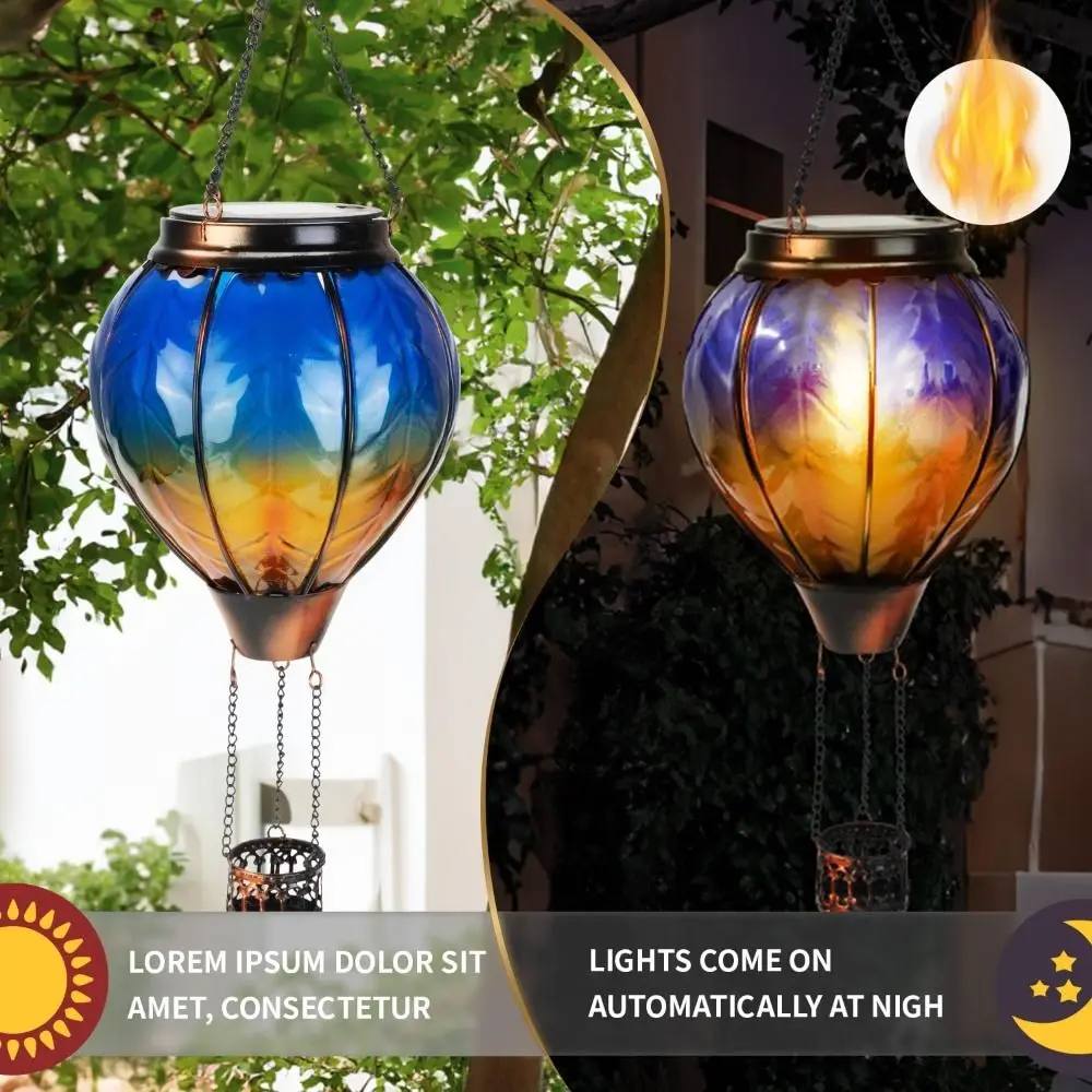 

Metal Hot Air Balloon Lantern PVC Automatic Sensing Outdoor Decoration Lighting Tools Anti-rust Waterproof