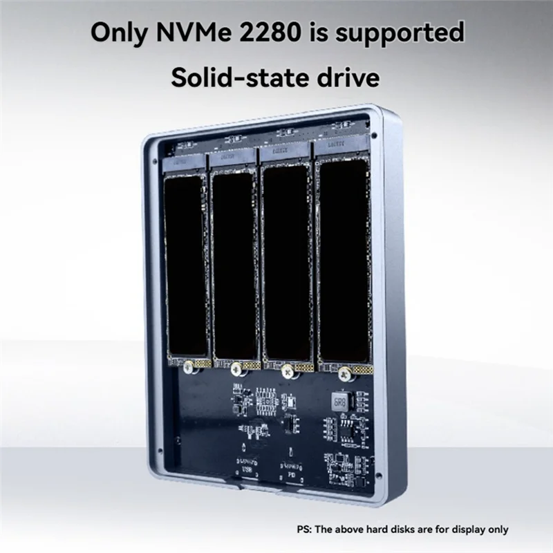 

10Gbps USB 3.2 Gen 2 To M. 2 Nvme SSD Enclosure With Cooling Fan 4 Disk Support Case For 2280 Nvme M. 2 M-Key SSD US PLUG