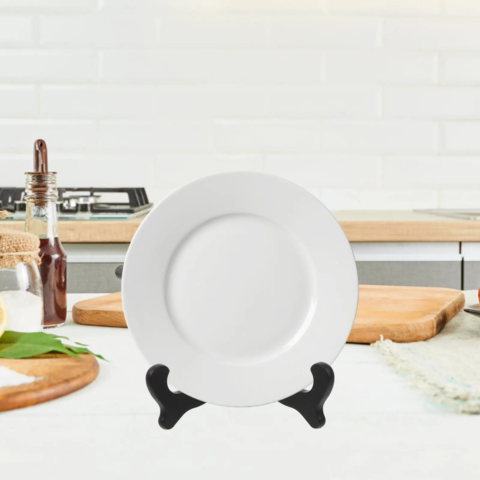 

Plastic Display St Plate Rack Holder Easel Black Medal Desk Office Phone Lightweight Storage Shelf Home Party Wedding Cake St