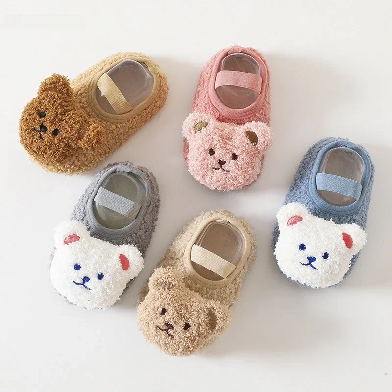 

Soft Bottom Boys' Thick Snow Boots Baby Floor Socks Winter Thickened Baby Indoor Shoes Children Cotton Boots Rabbit Hair