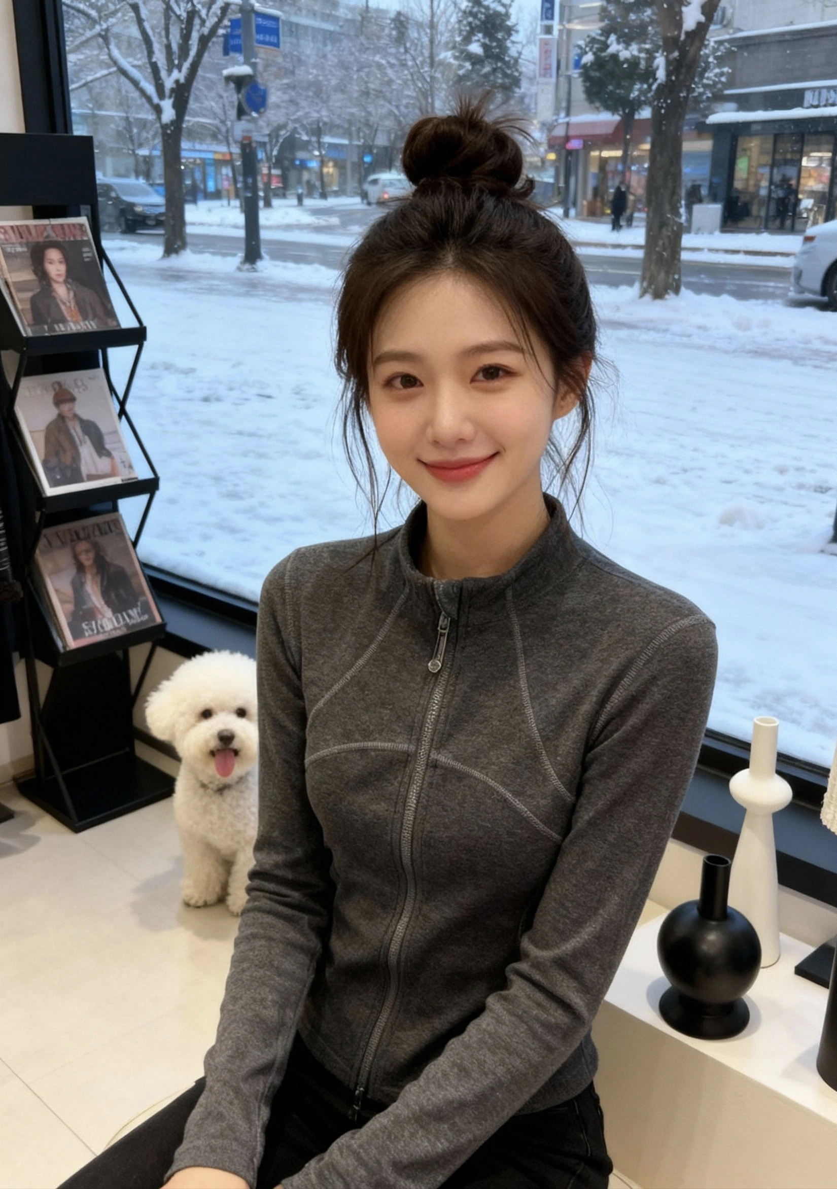 

Women's Zipper Fce Lined Long Sve Stand Collar Jaet Autumn Winter Casual Slim Fit Faionable Top Commuting Spor