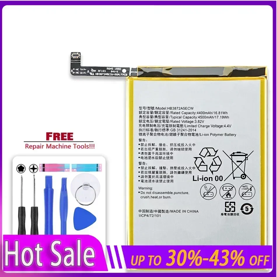 HB3872A5ECW 4500mAh Battery for Huawei Honor Note 8 Note8 EDI-DL00 EDI-AL10 Replacement Batteries +Tools