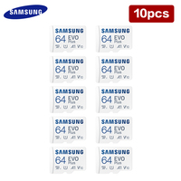 10PCS/Lot Original SAMSUNG EVO Plus Micro SD Card 64GB 128GB High Speed Up to 130MB/s TF Card Memory Card for Phone Camera UAV