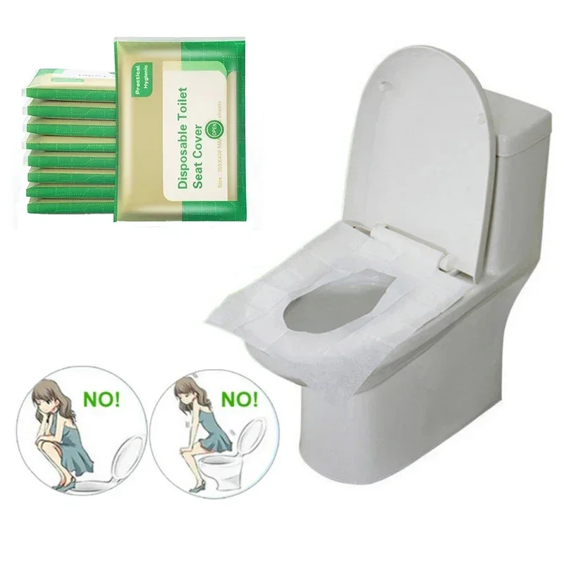 10/50PCS Disposable Toilet Seat Cover Paper Waterproof Soluble Water Type Travel Camping Hotel Bathroom Accessory Pad Portable