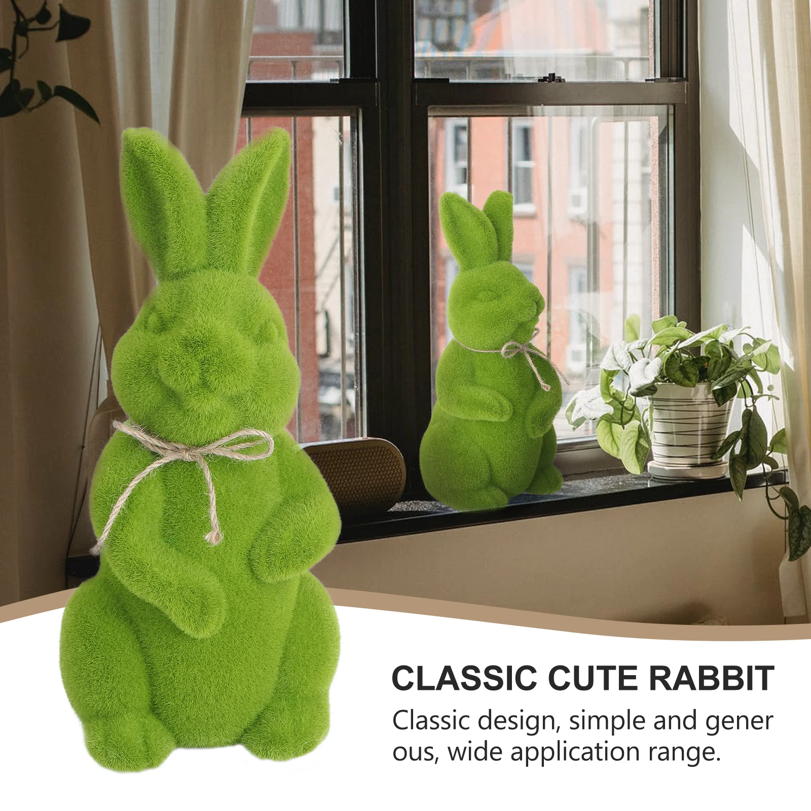 

Simulated Rabbit Ornament Premium Material Decoration Easter Lawn Moss Art Crafts Foam. Hemp Rope Classic
