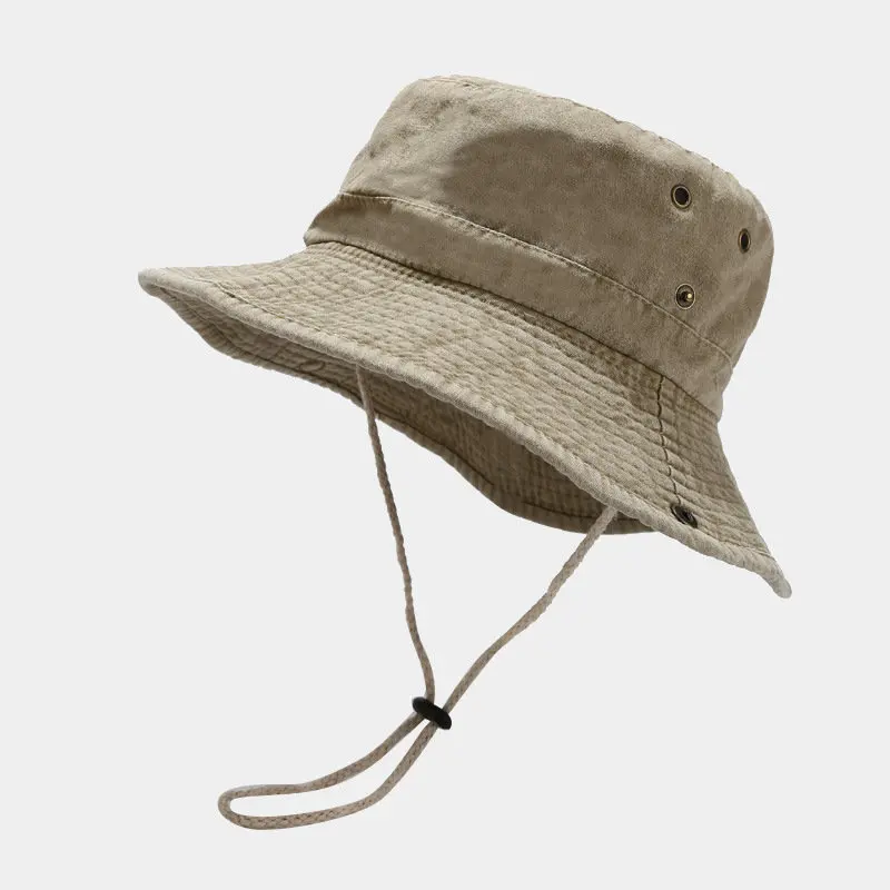 Cotton Solid Bucket Hat Outdoor Fisherman Travel Sun Cap For Men And Women 19