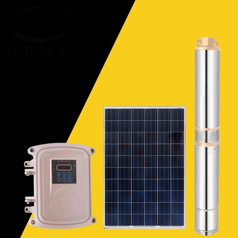 2 years warranty solar powered water pump for irrigation 6T 140m solar submersible well pump permanent magnet synchronous motor